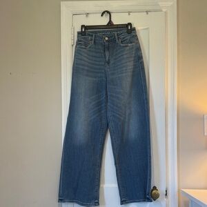 American Eagle Dreamy Drape Stretch Super High-Waisted Baggy Wide-Leg Jean